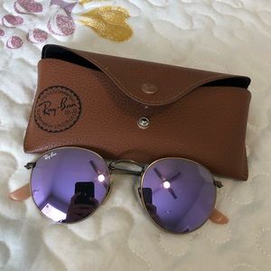 Ray-ban round purple mirror tint